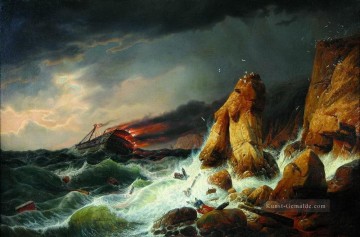 Schiffbruch 1850 Alexey Bogolyubov Meereslandschaft Ölgemälde